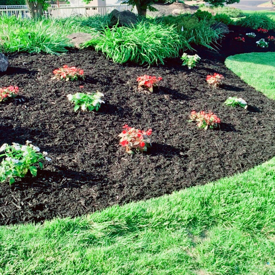 Mulch and flower landscaping